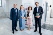 Javier García Alegría, presidente de Facme; Cristina Avendaño Solá, vicepresidenta de Facme; Lucía Escapa Castro, jefa del Gabinete de la Secretaría General de Salud Digital, Información e Innovación del SNS; y Federico de Montalvo Jääskeläinen, expresidente del Comité de Bioética de España.